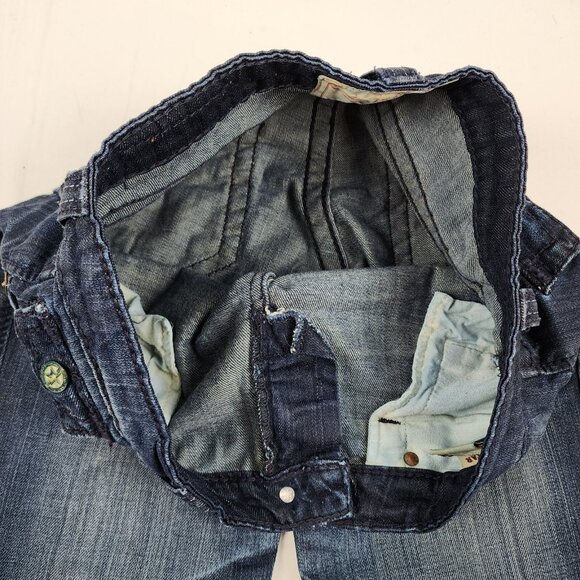 Big Star Jeans Womens 28 Blue Liv Cropped Dark Wash Denim Flap Pockets (28x23) - Picture 6 of 12